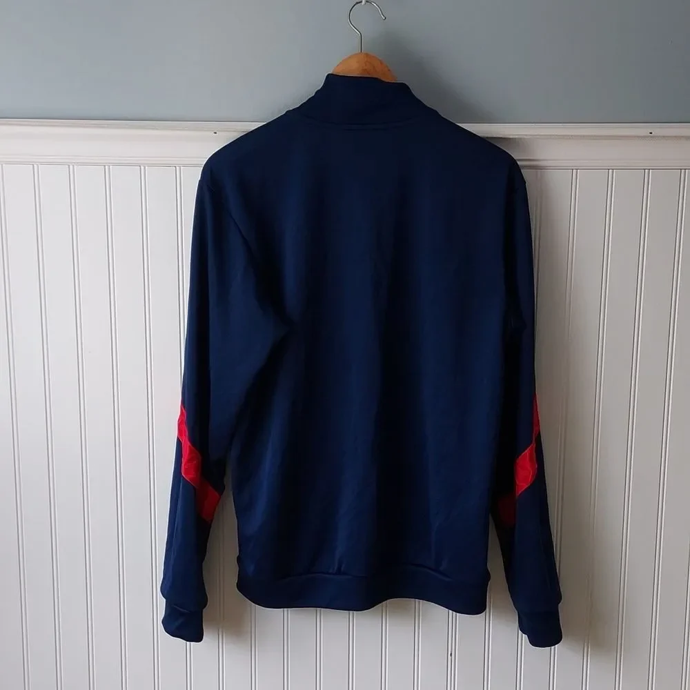 Adidas Sportswear Men's Med‎ Club House Jacket Track Soccer Full Zip Blue Red
